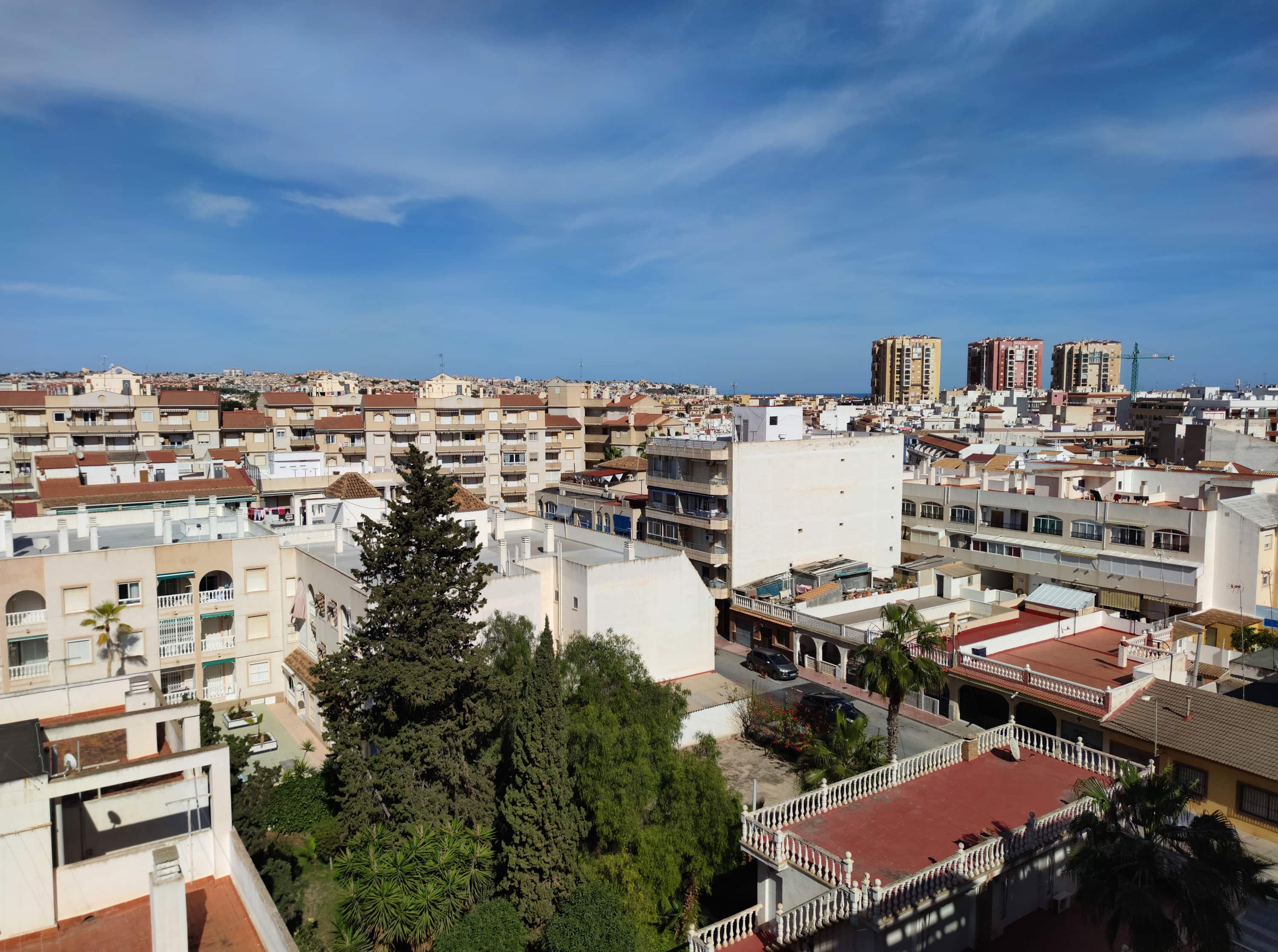 Torrevieja, Spain. Panorama from the roof of the 4-storey building.