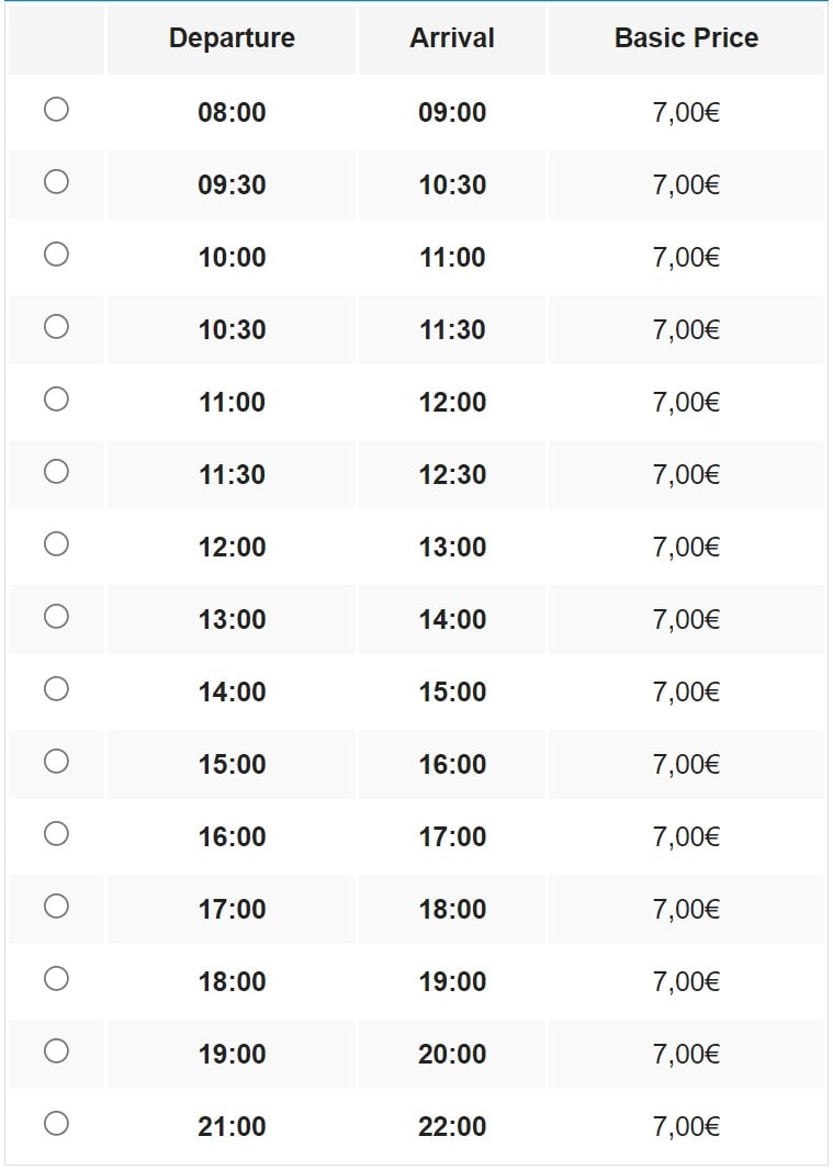 Расписание автобуса из аэропорта Аликанте в Торревьеху. Июнь 2024 года.